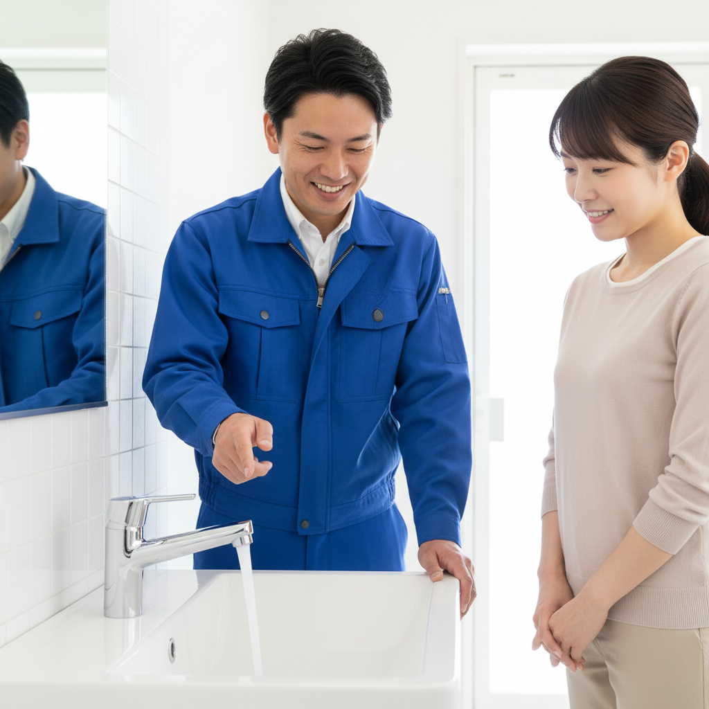 洗面所の蛇口交換前後の比較