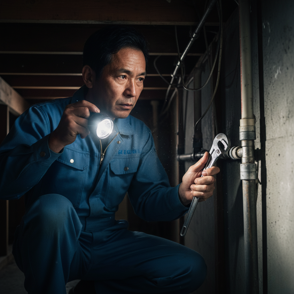 配管接続部の水漏れ修理