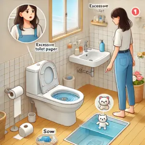 ご家庭でよくあるトイレ詰まりの原因と症状一覧