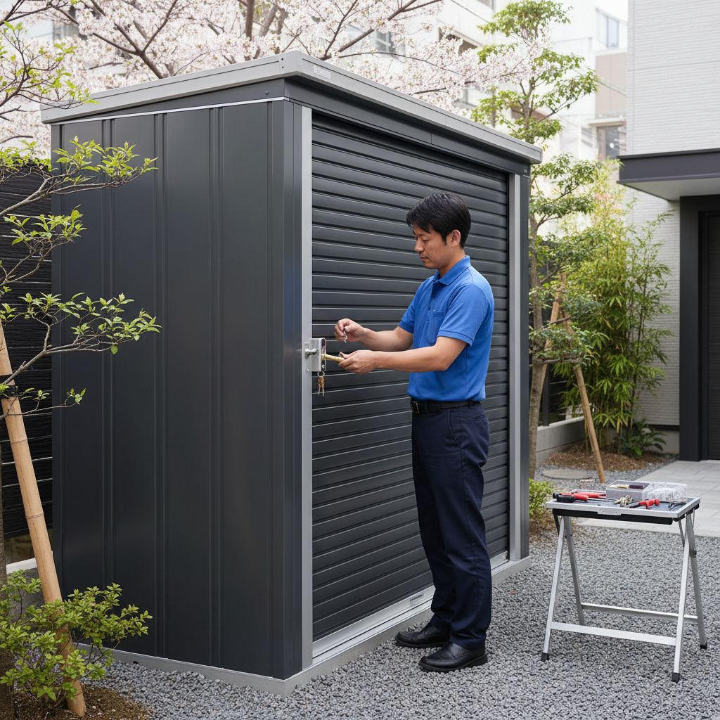 物置（鍵無し）値段交渉可能　早い者勝ち イナバ物置 物置用 NXN用錠前セット 『物置の鍵が紛失したときに